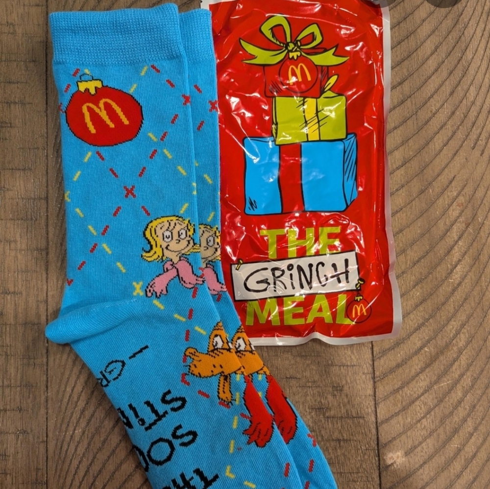Blue Grinch McDonalds Socks - Picture 5 of 6